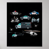 Lice Vehicles Cop Helicopter Toddlers Kids Women M Poster (Voorkant)