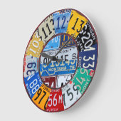 License Plate Clock Vintage Numbers Car Tag Art 2 Grote Klok (Hoek)