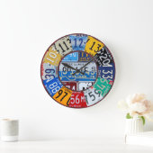 License Plate Clock Vintage Numbers Car Tag Art 2 Grote Klok (Huis)
