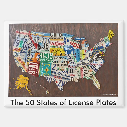 License Plate Map fridge magnet (Voorkant)