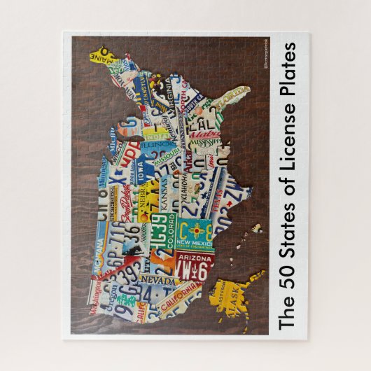 License Plate Map puzzle Legpuzzel (Verticaal)