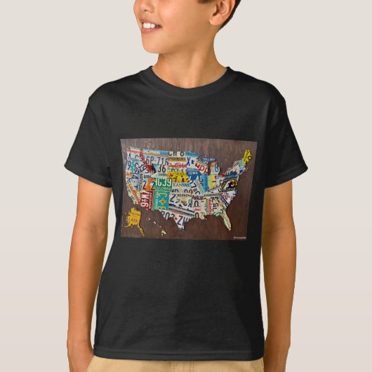License Plate Map T-shirt (kids') (Voorkant)