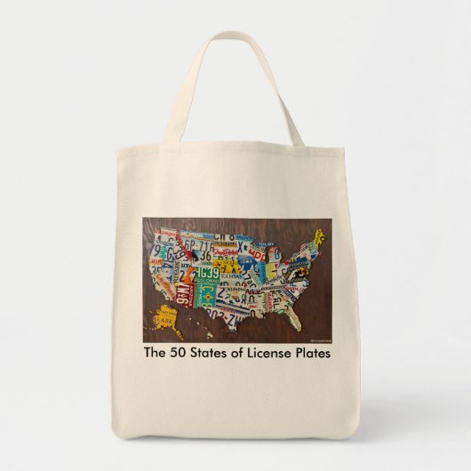 License Plate Map tote bag (Voorkant)