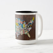 License Plate Map two-tone 15oz mug Tweekleurige Koffiemok (Voorkant rechts)