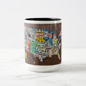 License Plate Map two-tone 15oz mug Tweekleurige Koffiemok (Center)
