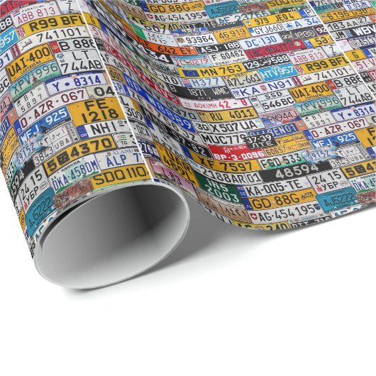 License Plate wrapping paper Cadeaupapier (Rol Hoek)