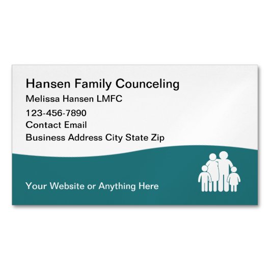 Licensed Family Counselor Mental Health Magnetisch Visitekaartje (Voorkant)