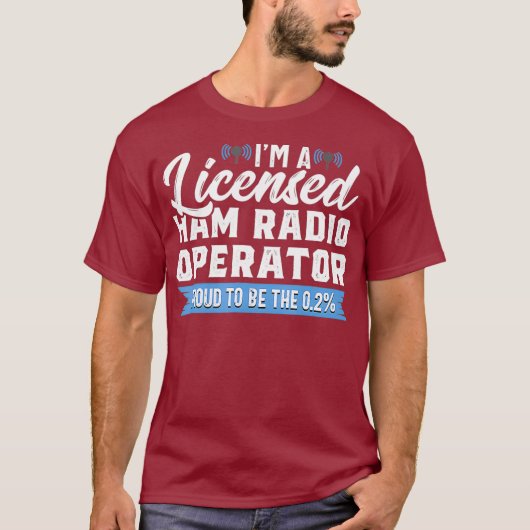 Licensed Ham Radio Operator Proud Amateur Radio T-shirt (Voorkant)
