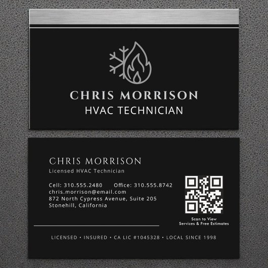 Licensed HVAC Specialist QR Code  Visitekaartje