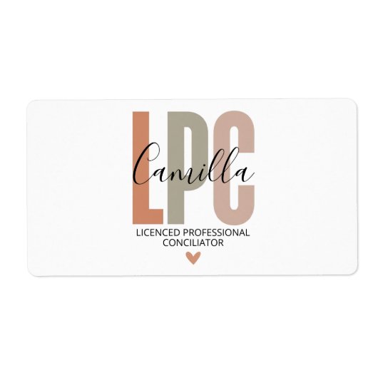 Licensed Professional Counselor Gifts, LPC Therapi Etiket (Voorkant)