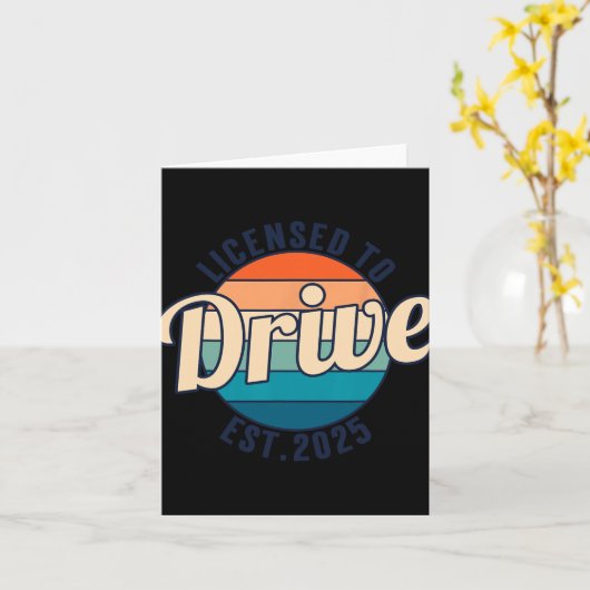 Licensed To Drive New Drivers License Est 2025  Kaart (Gele Bloem)