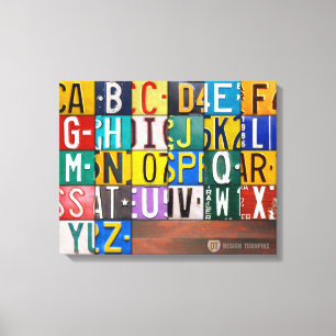 Licentie Bord Letter Art alfabet teken Canvas Afdruk