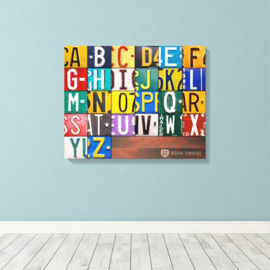 Licentie Bord Letter Art alfabet teken Canvas Afdruk (Insitu (Houten vloer))