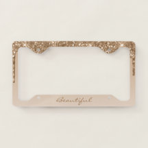 Licentie Bord Lijst - (Jouw tekst) Glitter Gold Du
