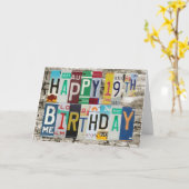 Licentie Borden 19e Happy Birthday Kaart (Gele Bloem)