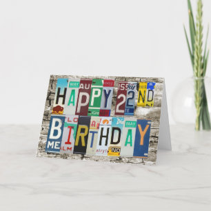 Licentie Borden Happy 22e verjaardag Kaart