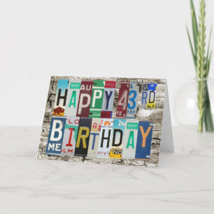 Licentie Borden Happy 43rd Verjaardag Kaart