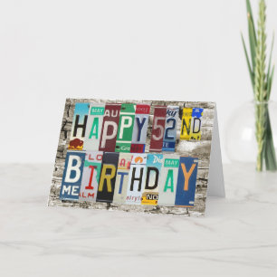 Licentie Borden Happy 52nd Birthday Card Kaart