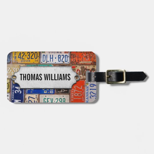 licentie borden met metalen label bagagelabel (Voorkant horizontaal)