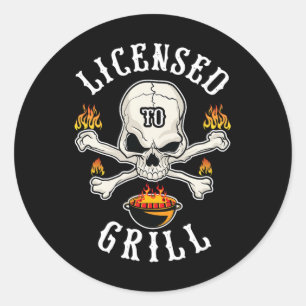 Licentie om BBQ-cadeau voor mannen voor vaderdag t Ronde Sticker