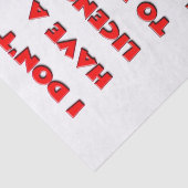 Licentie om tekst te doden tissuepapier (Detail)