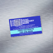 Licentie & QR-code | Blauw Professionele HVAC Magnetisch Visitekaartje (Voorbeeld)