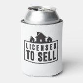 Licentie voor de verkoop van onroerend goed slogan blikjeskoeler (Blikje Voorkant)