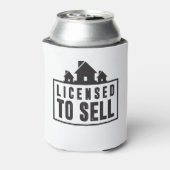 Licentie voor de verkoop van onroerend goed slogan blikjeskoeler (Blikje Achterkant)