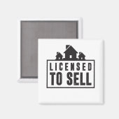 Licentie voor de verkoop van onroerend goed slogan magneet (Voorkant / Achterkant)