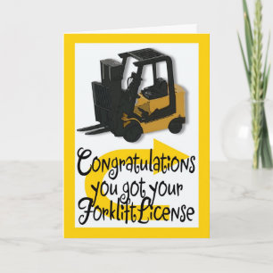 Licentie voor forklift - Gefeliciteerd Kaart