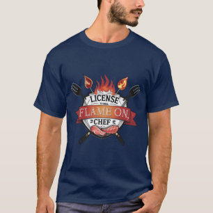 Licentie voor Grill - Flame On, Chef BBQ T-shirt