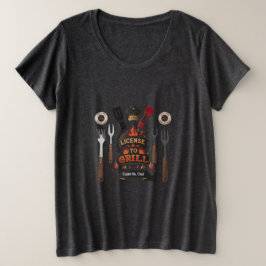 Licentie voor Grill - Vet, Mooi & BBQ Ready Grote Maat T-shirt