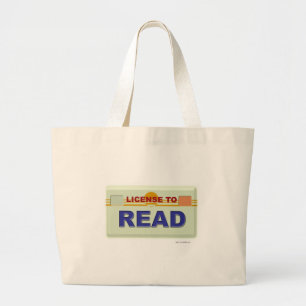 Licentie voor het lezen van Cool Bookworm Slogan Grote Tote Bag
