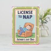Licentie voor Nap - Vaderdag wenskaart Kaart (Staand voorkant)