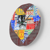 LicentieBord Art Recycled Clock Grote Klok (Hoek)