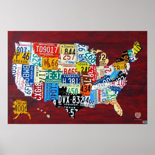 Licentiekaart Bord van de USA 2011 Edition 3 Poste Poster (Voorkant)