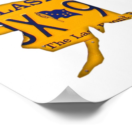 Licentiekaart Bord van de Verenigde Staten op Whit Poster (Hoek)