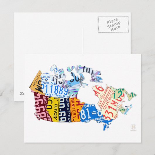 Licentiekaart voor het Bord Canada op wit Briefkaa Briefkaart (Voorkant / Achterkant)