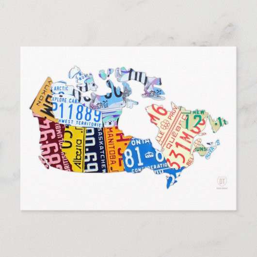 Licentiekaart voor het Bord Canada op wit Briefkaa Briefkaart (Voorkant)