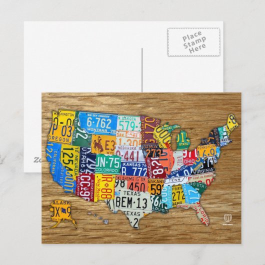 Licentiekaart voor het Bord van de Verenigde State Briefkaart (Voorkant / Achterkant)
