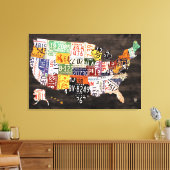 Licentiekaart voor het Bord van de Verenigde State Canvas Afdruk (Insitu (Woonkamer))