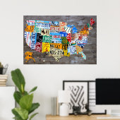 Licentiekaart voor het Bord van de Verenigde State Poster (Thuiskantoor)