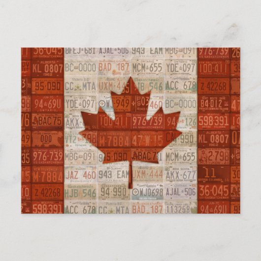 Licentievlag voor Bord van Canada Briefkaart (Voorkant)