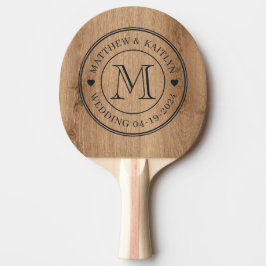Lich Teakhouten Trouw Monogram Hart Tafeltennisbatje