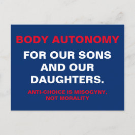 Lichaam Autonomie voor Zonen en Dochters Briefkaart