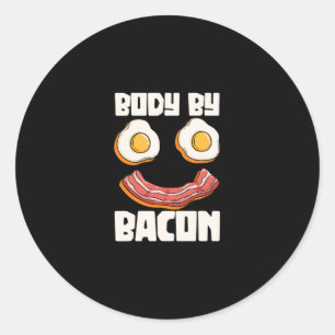 Lichaam Bacon Bbq Grill Barbecue Pig Vat Ronde Sticker