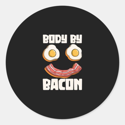 Lichaam Bacon Bbq Grill Barbecue Pig Vat Ronde Sticker (Voorkant)