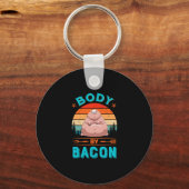 Lichaam Bacon Fat Pig Funny Cute Sleutelhanger (Voorkant)