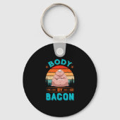 Lichaam Bacon Fat Pig Funny Cute Sleutelhanger (Achterkant)