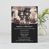 Lichaam bruid bruidegom skelet paar bruiloft chic kaart (Staand voorkant)